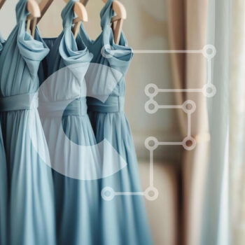 Intra Συλλεκτικό Ξύλινο Παζλ Plywood  4mm - Μπλε φορέματα παράνυμφων και κοσμήματα σε γαμήλιο σκηνικό Σε Ξύλινο Κουτί - Διαστάσεις Puzzle: 10x10 cm – 25 κομμάτια - Image 1