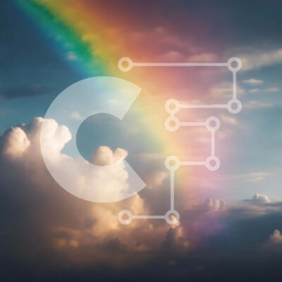 Intra Συλλεκτικό Ξύλινο Παζλ Plywood  4mm - Ζωντανό ουράνιο τόξο στον ουρανό με τα γύρω σύννεφα Σε Ξύλινο Κουτί - Διαστάσεις: 10x10 cm – 25 κομμάτια - Image 1