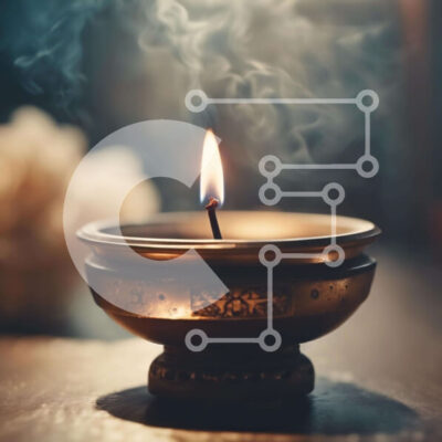 Intra Συλλεκτικό Ξύλινο Παζλ Plywood  4mm - Θυμίαμα σε χρυσό μπολ για διαλογισμό και πνευματική πρακτική Σε Ξύλινο Κουτί - Διαστάσεις Puzzle: 10x10 cm – 25 κομμάτια - Image 1