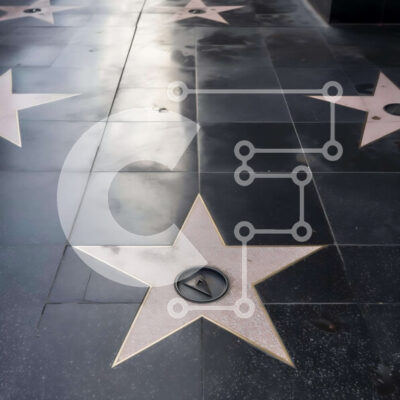 Intra Συλλεκτικό Ξύλινο Παζλ Plywood  4mm - Hollywood Walk of Fame με αστέρια σε σχήμα αστεριού Σε Ξύλινο Κουτί - Διαστάσεις Puzzle: 10x10 cm – 25 κομμάτια - Image 1