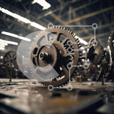 Intra Συλλεκτικό Ξύλινο Παζλ Plywood  4mm - Βιομηχανικά γρανάζια και κιβώτια ταχυτήτων σε περιβάλλον παραγωγής Σε Ξύλινο Κουτί - Διαστάσεις Puzzle: 10x10 cm – 25 κομμάτια - Image 1