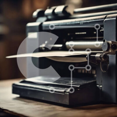 Intra Συλλεκτικό Ξύλινο Παζλ Plywood  4mm - Vintage γραφομηχανή σε ξύλινο τραπέζι Σε Ξύλινο Κουτί - Διαστάσεις: 10x10 cm – 25 κομμάτια - Image 1