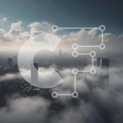 Intra Συλλεκτικό Ξύλινο Παζλ Plywood 4mm - Αεροφωτογραφία της πόλης που καλύπτεται από πυκνά σύννεφα Σε Ξύλινο Κουτί - Διαστάσεις Puzzle: 10x10 cm – 25 κομμάτια - Image 1