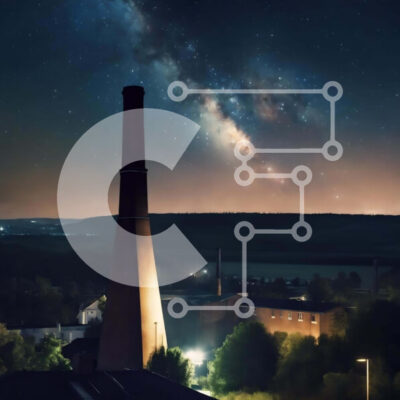 Intra Συλλεκτικό Ξύλινο Παζλ Plywood 4mm - Milky Way πάνω από τον ψηλό πύργο καμινάδας Σε Ξύλινο Κουτί - Διαστάσεις Puzzle: 10x10 cm – 25 κομμάτια - Image 1