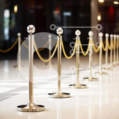 Intra Συλλεκτικό Ξύλινο Παζλ Plywood 4mm - Gold Rope Barriers σε Εσωτερικό Χώρο Σε Ξύλινο Κουτί - Διαστάσεις Puzzle: 10x10 cm – 25 κομμάτια - Image 1