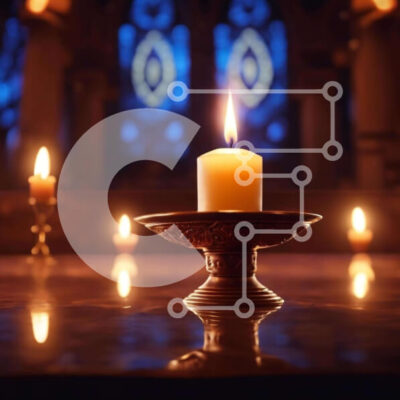 Intra Συλλεκτικό Ξύλινο Παζλ Plywood  4mm - Αναμμένο κερί στο βωμό για τη θρησκευτική λατρεία Σε Ξύλινο Κουτί - Διαστάσεις Puzzle: 10x10 cm – 25 κομμάτια - Image 1