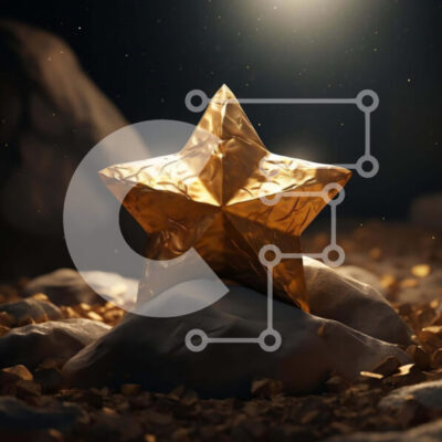 Intra Συλλεκτικό Ξύλινο Παζλ Plywood  4mm - Gold Star on Rocks and Gravel Σε Ξύλινο Κουτί - Διαστάσεις: 10x10 cm – 25 κομμάτια - Image 1