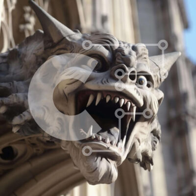 Intra Συλλεκτικό Ξύλινο Παζλ Plywood 4mm - Gargoyle Head στο παλιό κτίριο Σε Ξύλινο Κουτί - Διαστάσεις Puzzle: 10x10 cm – 25 κομμάτια - Image 1