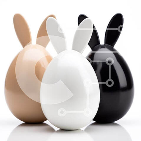 Intra Συλλεκτικό Ξύλινο Παζλ Plywood  4mm - Διάφορα ειδώλια σε σχήμα κουνελιού σε λευκό τραπέζι Σε Ξύλινο Κουτί - Διαστάσεις: 10x10 cm – 25 κομμάτια - Image 1