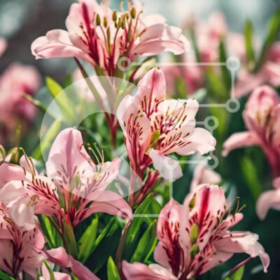 Intra Συλλεκτικό Ξύλινο Παζλ Plywood  4mm - Ομάδα ανθισμένα ροζ λουλούδια σε έναν κήπο Σε Ξύλινο Κουτί - Διαστάσεις: 10x10 cm – 25 κομμάτια - Image 1