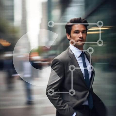 Intra Συλλεκτικό Ξύλινο Παζλ Plywood  4mm - Κομψός επιχειρηματίας που περπατά στην οδό Σε Ξύλινο Κουτί - Διαστάσεις Puzzle: 10x10 cm – 25 κομμάτια - Image 1