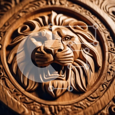 Intra Συλλεκτικό Ξύλινο Παζλ Plywood 4mm - Περίτεχνο Ξυλόγλυπτο Λιοντάρι Σε Ξύλινο Κουτί - Διαστάσεις: 10x10 cm – 25 κομμάτια - Image 1