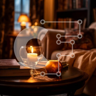 Intra Συλλεκτικό Ξύλινο Παζλ Plywood  4mm - Ζεστό και φιλόξενο σαλόνι με τζάκι, καναπέ και ράφι Σε Ξύλινο Κουτί - Διαστάσεις Puzzle: 10x10 cm – 25 κομμάτια - Image 1