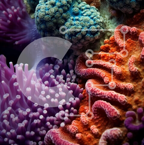 Intra Συλλεκτικό Ξύλινο Παζλ Plywood  4mm - Ζωντανός κοραλλιογενής ύφαλος με μια ποικιλία από κοράλλια και θαλάσσια ζωή Σε Ξύλινο Κουτί - Διαστάσεις: 10x10 cm – 25 κομμάτια - Image 1