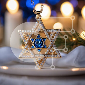 Intra Συλλεκτικό Ξύλινο Παζλ Plywood 4mm - Blue Star of David Pendant για τους εορτασμούς του Χανουκά Σε Ξύλινο Κουτί - Διαστάσεις Puzzle: 10x10 cm – 25 κομμάτια - Image 1