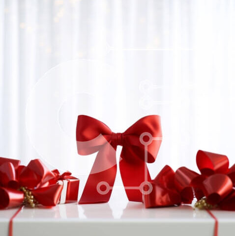 Intra Συλλεκτικό Ξύλινο Παζλ Plywood  4mm - Γιορτινό τραπέζι με κουτιά δώρων και κόκκινους φιόγκους Σε Ξύλινο Κουτί - Διαστάσεις: 10x10 cm – 25 κομμάτια - Image 1