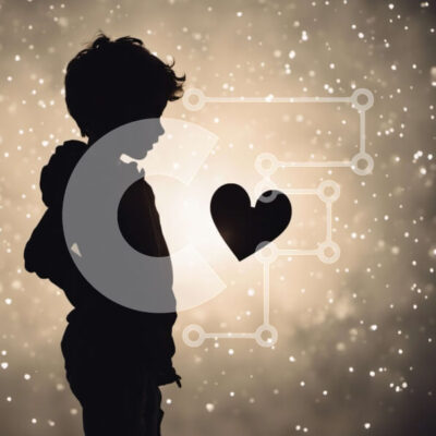 Intra Συλλεκτικό Ξύλινο Παζλ Plywood  4mm - Σιλουέτα ενός νεαρού αγοριού με το χιόνι που πέφτει Σε Ξύλινο Κουτί - Διαστάσεις Puzzle: 10x10 cm – 25 κομμάτια - Image 1