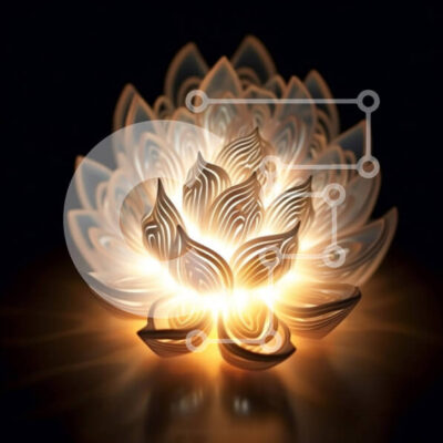 Intra Συλλεκτικό Ξύλινο Παζλ Plywood  4mm - Όμορφη εικόνα ενός λαμπερού λευκού λουλουδιού λωτού Σε Ξύλινο Κουτί - Διαστάσεις: 10x10 cm – 25 κομμάτια - Image 1