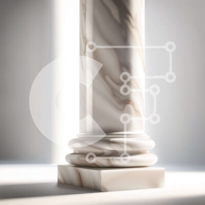 Intra Συλλεκτικό Ξύλινο Παζλ Plywood 4mm - Όμορφη εικόνα μιας λευκής μαρμάρινης στήλης Σε Ξύλινο Κουτί - Διαστάσεις Puzzle: 10x10 cm – 25 κομμάτια - Image 1