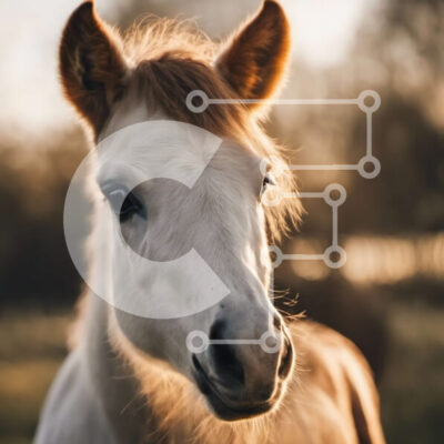 Intra Συλλεκτικό Ξύλινο Παζλ Plywood  4mm - Περίεργο λευκό άλογο στο πεδίο Σε Ξύλινο Κουτί - Διαστάσεις: 10x10 cm – 25 κομμάτια - Image 1