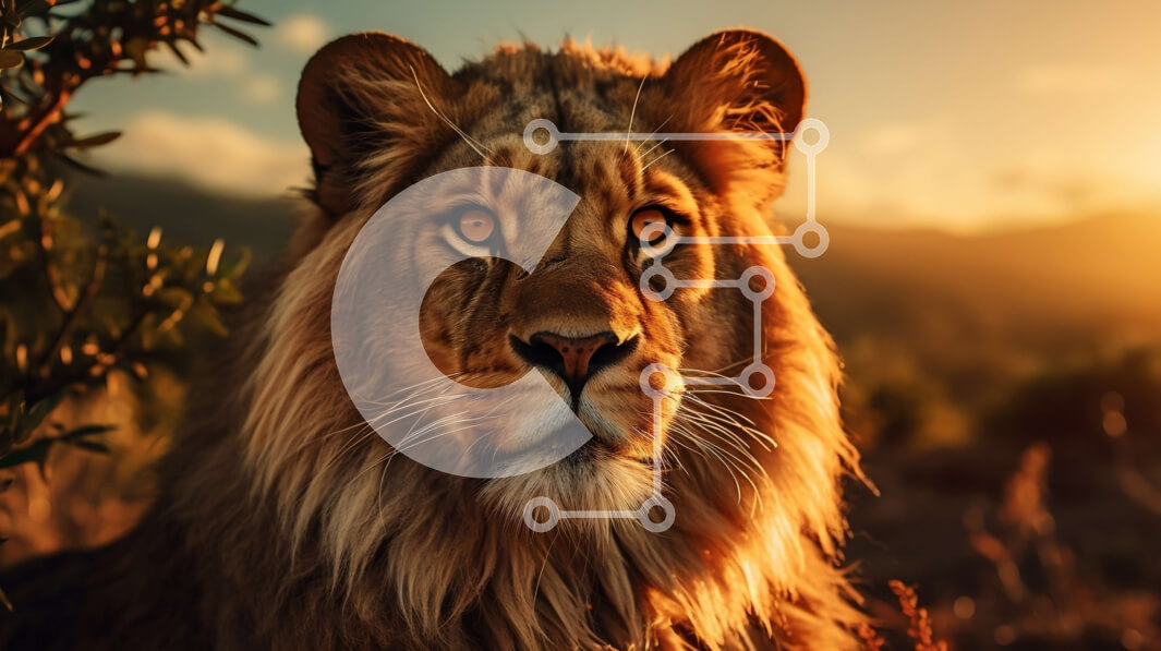 Intra Συλλεκτικό Ξύλινο Παζλ Plywood  4mm - Λιοντάρι που κάθεται στο γρασίδι με κλειστά μάτια Σε Ξύλινο Κουτί - Διαστάσεις: 10x10 cm – 25 κομμάτια