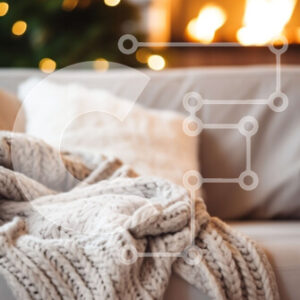 Intra Συλλεκτικό Ξύλινο Παζλ Plywood  4mm - Ζεστό και άνετο σαλόνι με τζάκι και θέα στο χιόνι Σε Ξύλινο Κουτί - Διαστάσεις Puzzle: 10x10 cm – 25 κομμάτια