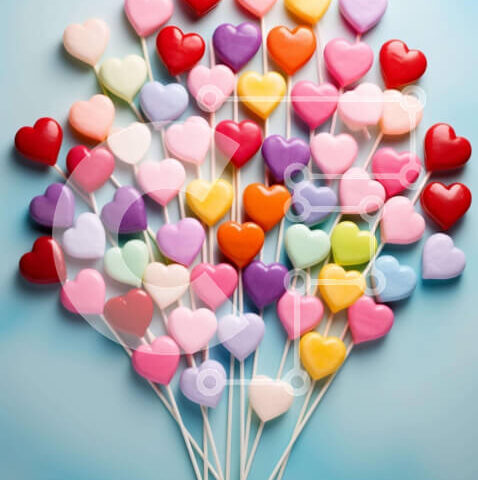 Intra Συλλεκτικό Ξύλινο Παζλ Plywood 4mm - Πολύχρωμο μπουκέτο με γλειφιτζούρια σε σχήμα καρδιάς Σε Ξύλινο Κουτί - Διαστάσεις Puzzle: 10x10 cm – 25 κομμάτια - Image 1