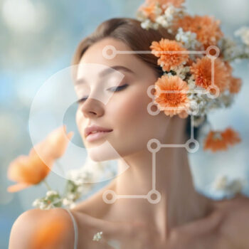 Intra Συλλεκτικό Ξύλινο Παζλ Plywood  4mm - Νεαρή γυναίκα με πορτοκαλί λουλούδια στα μαλλιά της Σε Ξύλινο Κουτί - Διαστάσεις Puzzle: 10x10 cm – 25 κομμάτια - Image 1