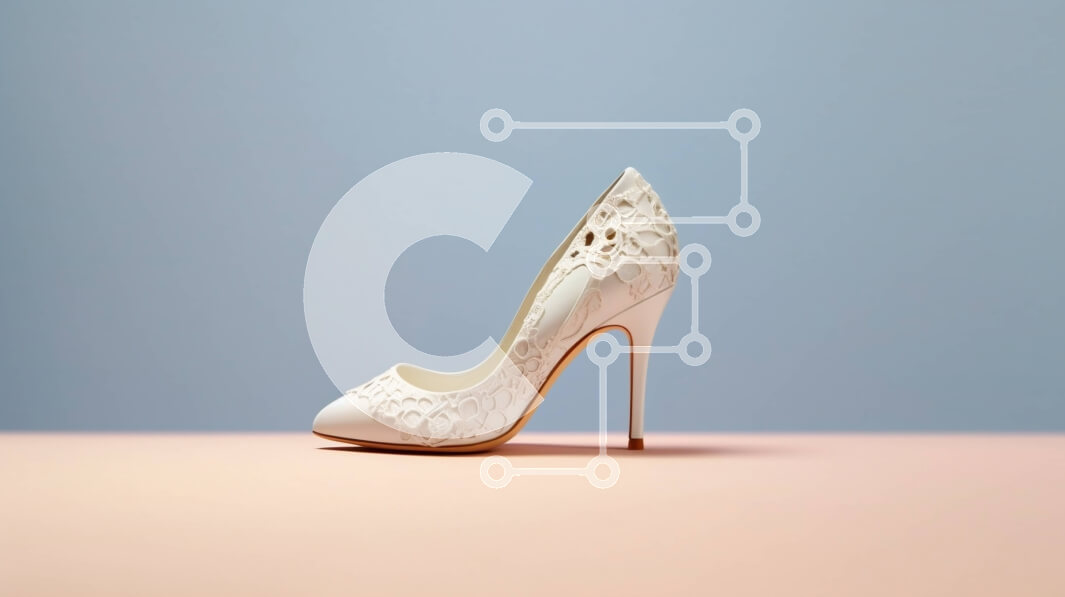 Intra Συλλεκτικό Ξύλινο Παζλ Plywood  4mm - Κομψά λευκά ψηλοτάκουνα παπούτσια με περίπλοκες λεπτομέρειες από δαντέλα Σε Ξύλινο Κουτί - Διαστάσεις Puzzle: 10x10 cm – 25 κομμάτια