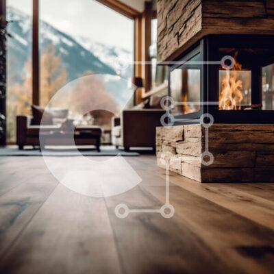 Intra Συλλεκτικό Ξύλινο Παζλ Plywood  4mm - Ζεστό και φιλόξενο σαλόνι με πέτρινο τζάκι και μεγάλα παράθυρα Σε Ξύλινο Κουτί - Διαστάσεις Puzzle: 10x10 cm – 25 κομμάτια - Image 1