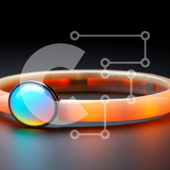 Intra Συλλεκτικό Ξύλινο Παζλ Plywood  4mm - Πορτοκαλί έξυπνο βραχιόλι με πολύχρωμη φωτιζόμενη μπάλα Σε Ξύλινο Κουτί - Διαστάσεις Puzzle: 10x10 cm – 25 κομμάτια - Image 1