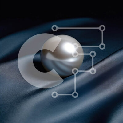 Intra Συλλεκτικό Ξύλινο Παζλ Plywood  4mm - Όμορφη εικόνα ενός λευκού μαργαριταριού σε ένα μαύρο σατέν πανί Σε Ξύλινο Κουτί - Διαστάσεις: 10x10 cm – 25 κομμάτια - Image 1