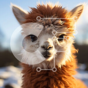 Intra Συλλεκτικό Ξύλινο Παζλ Plywood  4mm - Αξιολάτρευτη εικόνα ενός περίεργου καφέ αλπακά με χνουδωτό παλτό Σε Ξύλινο Κουτί - Διαστάσεις: 10x10 cm – 25 κομμάτια