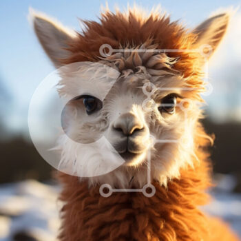 Intra Συλλεκτικό Ξύλινο Παζλ Plywood  4mm - Αξιολάτρευτη εικόνα ενός περίεργου καφέ αλπακά με χνουδωτό παλτό Σε Ξύλινο Κουτί - Διαστάσεις: 10x10 cm – 25 κομμάτια - Image 1