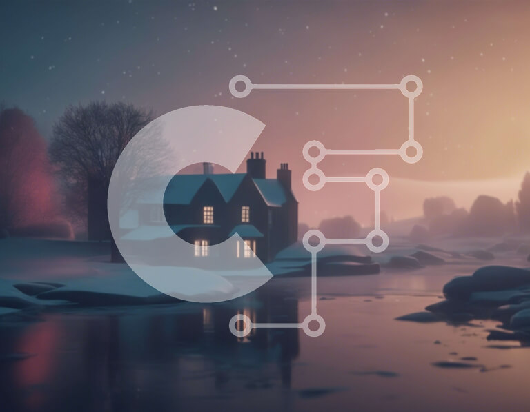 Intra Συλλεκτικό Ξύλινο Παζλ Plywood  4mm - Χιονισμένο σπίτι σε ένα χειμερινό τοπίο Σε Ξύλινο Κουτί - Διαστάσεις: 10x10 cm – 25 κομμάτια