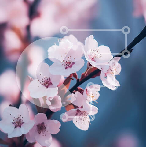 Intra Συλλεκτικό Ξύλινο Παζλ Plywood  4mm - Ανθισμένο κλαδί κερασιάς την άνοιξη Σε Ξύλινο Κουτί - Διαστάσεις: 10x10 cm – 25 κομμάτια - Image 1