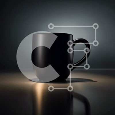 Intra Συλλεκτικό Ξύλινο Παζλ Plywood  4mm - Κομψή μαύρη κούπα καφέ στο τραπέζι με αντανάκλαση Σε Ξύλινο Κουτί - Διαστάσεις: 10x10 cm – 25 κομμάτια - Image 1