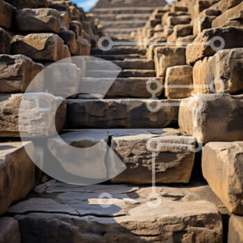 Intra Συλλεκτικό Ξύλινο Παζλ Plywood  4mm - Εκπληκτική εικόνα της πυραμίδας με πέτρινα σκαλοπάτια Σε Ξύλινο Κουτί - Διαστάσεις Puzzle: 10x10 cm – 25 κομμάτια - Image 1