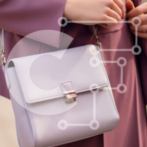 Intra Συλλεκτικό Ξύλινο Παζλ Plywood  4mm - Γυναίκα με μωβ κοστούμι με λευκή τσάντα Σε Ξύλινο Κουτί - Διαστάσεις Puzzle: 10x10 cm – 25 κομμάτια