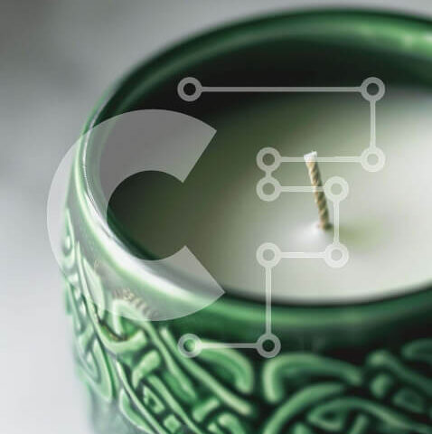 Intra Συλλεκτικό Ξύλινο Παζλ Plywood 4mm - Πράσινο περίτεχνο κερί που καίει στο τραπέζι Σε Ξύλινο Κουτί - Διαστάσεις Puzzle: 10x10 cm – 25 κομμάτια - Image 1