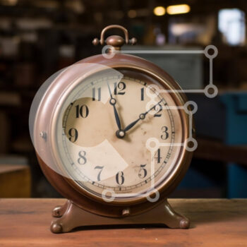 Intra Συλλεκτικό Ξύλινο Παζλ Plywood  4mm - Vintage ρολόι σε ξύλινο τραπέζι Σε Ξύλινο Κουτί - Διαστάσεις: 10x10 cm – 25 κομμάτια - Image 1