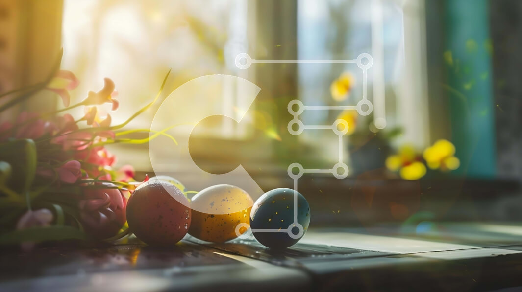 Intra Συλλεκτικό Ξύλινο Παζλ Plywood  4mm - Πολύχρωμα Πασχαλινά αυγά σε περβάζι παραθύρου με λουλούδια Σε Ξύλινο Κουτί - Διαστάσεις: 10x10 cm – 25 κομμάτια