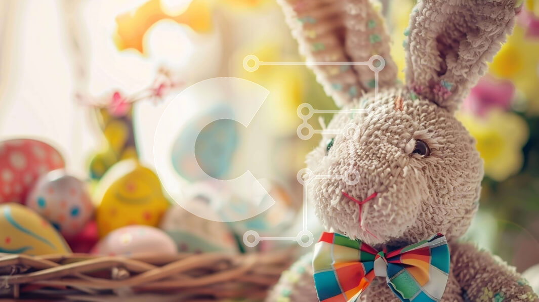 Intra Συλλεκτικό Ξύλινο Παζλ Plywood  4mm - Πασχαλινό λαγουδάκι με πολύχρωμα πασχαλινά αυγά Σε Ξύλινο Κουτί - Διαστάσεις: 10x10 cm – 25 κομμάτια