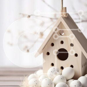 Intra Συλλεκτικό Ξύλινο Παζλ Plywood  4mm - Ξύλινο Birdhouse με Λευκά Αυγά Φωλιασμένα στη Φωλιά Σε Ξύλινο Κουτί - Διαστάσεις Puzzle: 10x10 cm – 25 κομμάτια