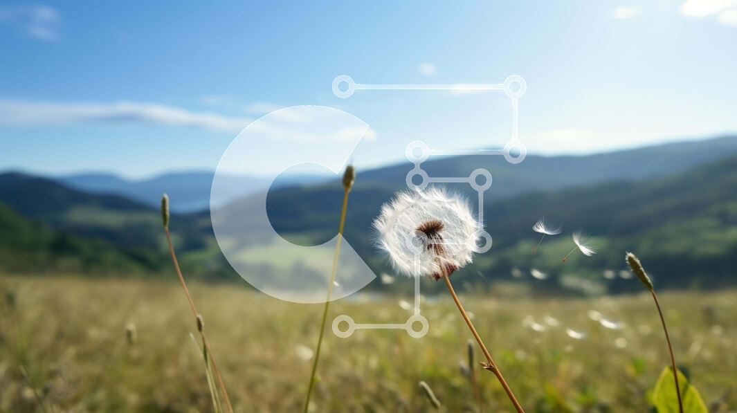 Intra Συλλεκτικό Ξύλινο Παζλ Plywood  4mm - Πικραλίδα που φυσά στον άνεμο στους χορταριώδεις λόφους και τα βουνά Σε Ξύλινο Κουτί - Διαστάσεις: 10x10 cm – 25 κομμάτια