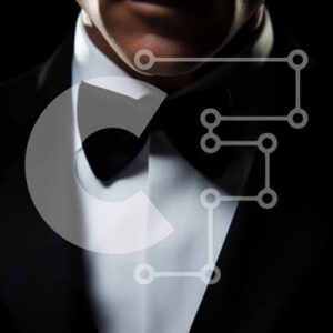 Intra Συλλεκτικό Ξύλινο Παζλ Plywood  4mm - Άνδρας με σμόκιν και παπιγιόν Σε Ξύλινο Κουτί - Διαστάσεις Puzzle: 10x10 cm – 25 κομμάτια