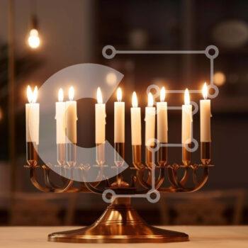 Intra Συλλεκτικό Ξύλινο Παζλ Plywood  4mm - Ορειχάλκινο Menorah σε ένα εορταστικό τραπέζι για τον εορτασμό του Χανουκά Σε Ξύλινο Κουτί - Διαστάσεις Puzzle: 10x10 cm – 25 κομμάτια - Image 1