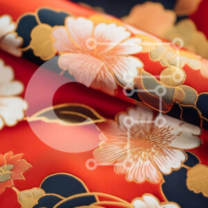 Intra Συλλεκτικό Ξύλινο Παζλ Plywood  4mm - Περίπλοκο ύφασμα με πορτοκαλί και λευκό λουλούδια Σε Ξύλινο Κουτί - Διαστάσεις Puzzle: 10x10 cm – 25 κομμάτια