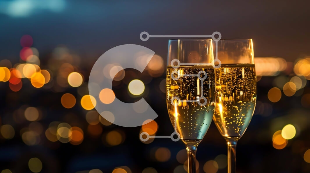 Intra Συλλεκτικό Ξύλινο Παζλ Plywood  4mm - Ρομαντική γιορτή με φλάουτα σαμπάνιας σε μπαλκόνι Σε Ξύλινο Κουτί - Διαστάσεις Puzzle: 10x10 cm – 25 κομμάτια