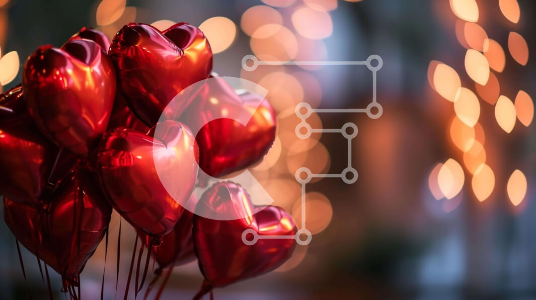 Intra Συλλεκτικό Ξύλινο Παζλ Plywood  4mm - Ημέρα του Αγίου Βαλεντίνου καρδιά μπαλόνια σε φόντο Bokeh Σε Ξύλινο Κουτί - Διαστάσεις: 10x10 cm – 25 κομμάτια